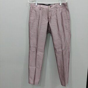 Dolce & Gabbana Dusty Pink 100%Silk Low-rise Slim Dress Pants Men IT46/W32